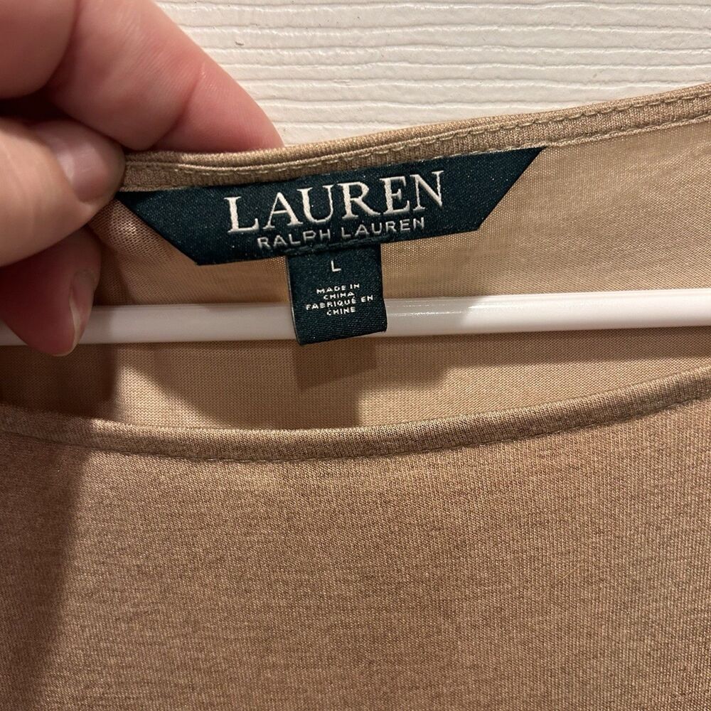 Lauren Ralph Lauren Metallic Gold Short‎ Dolman Sleeve Top Women’s Large Vintage - Picture 3 of 5